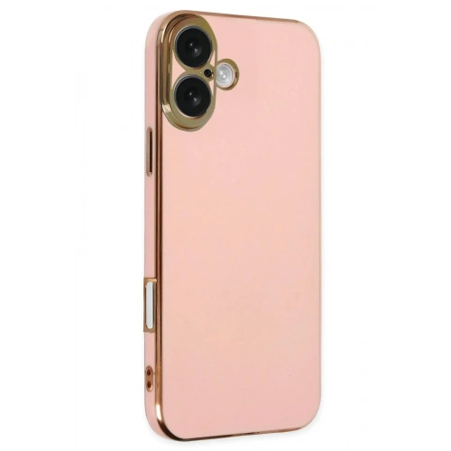 Mey İthalat®  iPhone 16 Kılıf Volet Silikon - Pembe