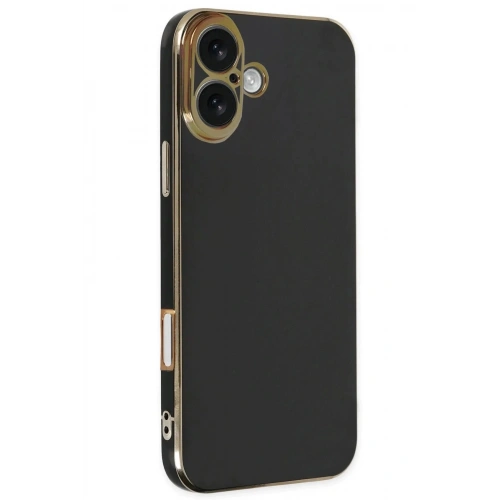 Mey İthalat®  iPhone 16 Kılıf Volet Silikon - Siyah