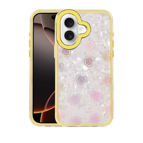 Mey İthalat®   iPhone 16 Lumi Desenli Kapak - Sarı