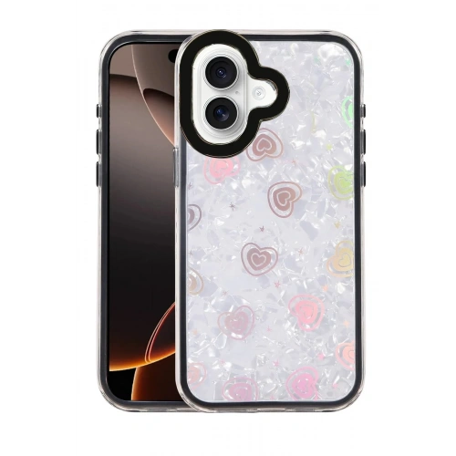 Mey İthalat®   iPhone 16 Lumi Desenli Kapak - Siyah