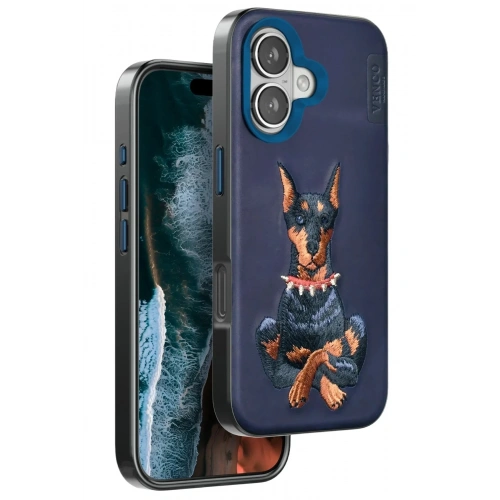 Mey İthalat®  iPhone 16 Perma Desenli Kapak - Lacivert