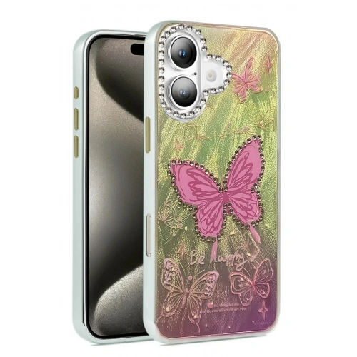 Mey İthalat®  iPhone 16 Plus Kılıf Blade Aynalı Desenli Kapak - Desen 5