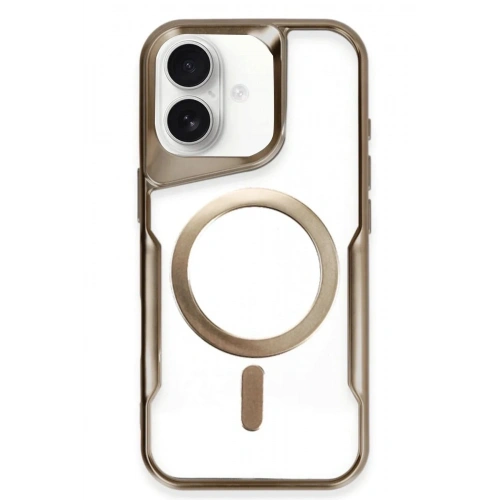 Mey İthalat®  iPhone 16 Plus Kılıf Boyi Magsafe Silikon Kapak - Kahverengi