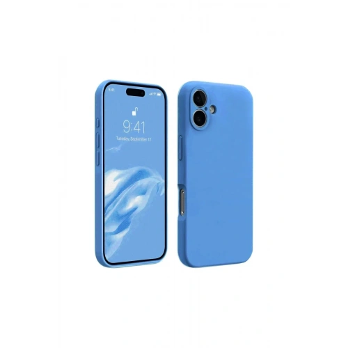 Mey İthalat®  iPhone 16 Plus Kılıf First Silikon - Mavi