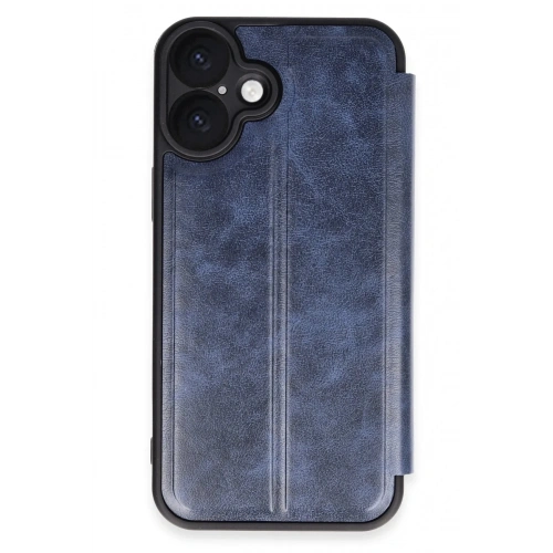 Mey İthalat®  iPhone 16 Plus Kılıf Flip Cover - Lacivert