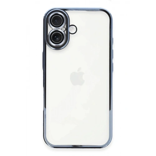 Mey İthalat®  iPhone 16 Plus Kılıf  Lensli Silikon - Açık Mavi