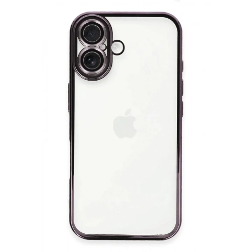 Mey İthalat®  iPhone 16 Plus Kılıf  Lensli Silikon - Mor