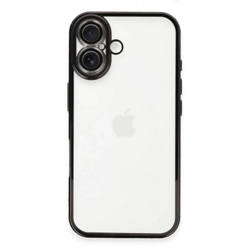 Mey İthalat®  iPhone 16 Plus Kılıf  Lensli Silikon - Siyah