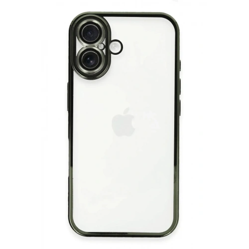 Mey İthalat®  iPhone 16 Plus Kılıf  Lensli Silikon - Yeşil