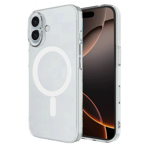 Mey İthalat®  iPhone 16 Plus Kılıf Magneticsafe Şeffaf Silikon - Şeffaf