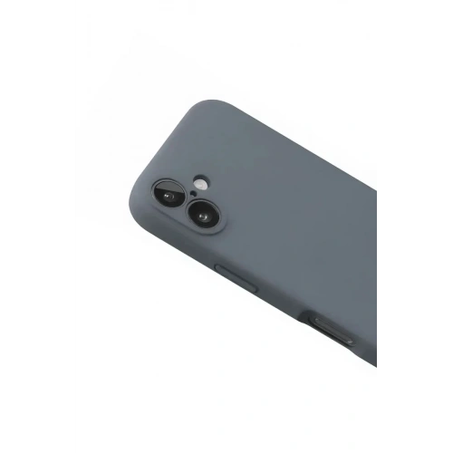 Mey İthalat®  iPhone 16 Plus Kılıf Nano içi Kadife Silikon - Gri