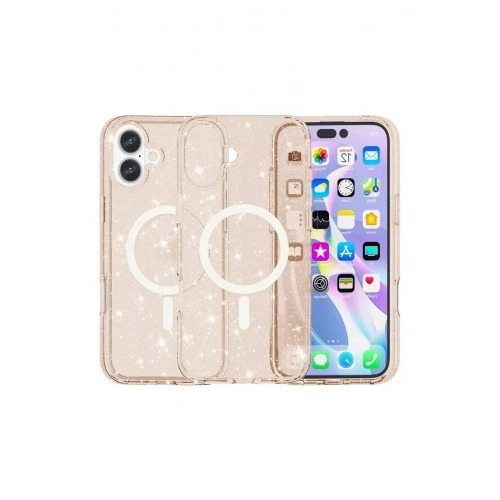 Mey İthalat®  iPhone 16 Plus Kılıf Star Magsafe Kapak - Turuncu