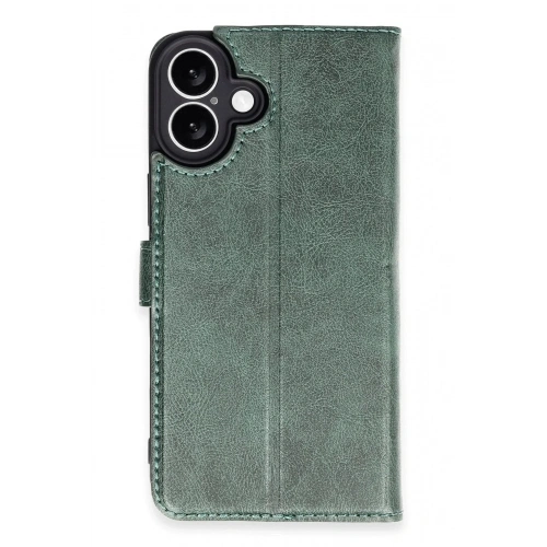Mey İthalat®  iPhone 16 Plus Kılıf Trend S Plus Kapaklı Kılıf - Yeşil