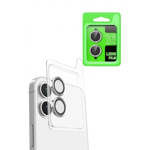Mey İthalat®  iPhone 16 Plus Raze Metal Kamera Lens - Beyaz