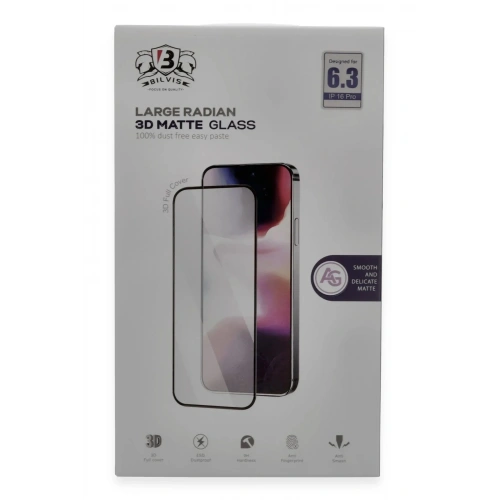 Mey İthalat®  iPhone 16 Pro Bilvis 3D Mat Cam Ekran Koruyucu