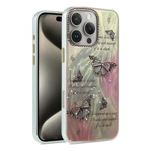 Mey İthalat®  iPhone 16 Pro Kılıf Blade Aynalı Desenli Kapak - Desen 6