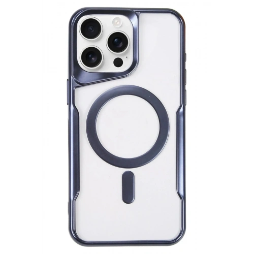 Mey İthalat®  iPhone 16 Pro Kılıf Boyi Magsafe Silikon Kapak - Lacivert