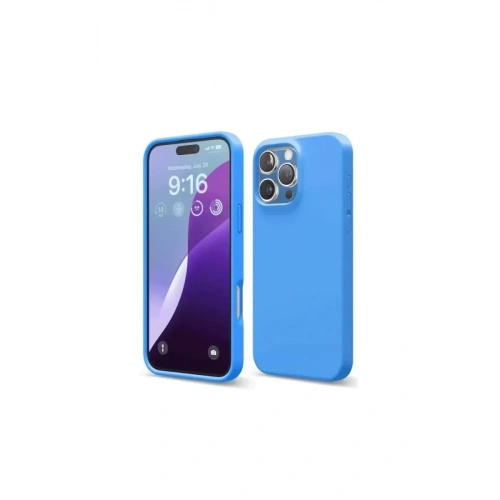 Mey İthalat®   iPhone 16 Pro Kılıf First Silikon - Mavi