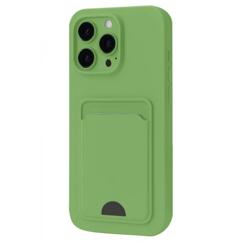 Mey İthalat®  iPhone 16 Pro Kılıf Kelvin Kartvizitli Silikon - Açık Yeşil