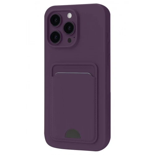 Mey İthalat®  iPhone 16 Pro Kılıf Kelvin Kartvizitli Silikon - Derin Mor
