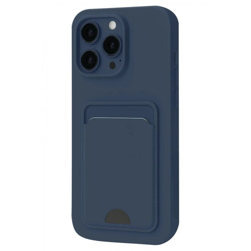 Mey İthalat®  iPhone 16 Pro Kılıf Kelvin Kartvizitli Silikon - Lacivert