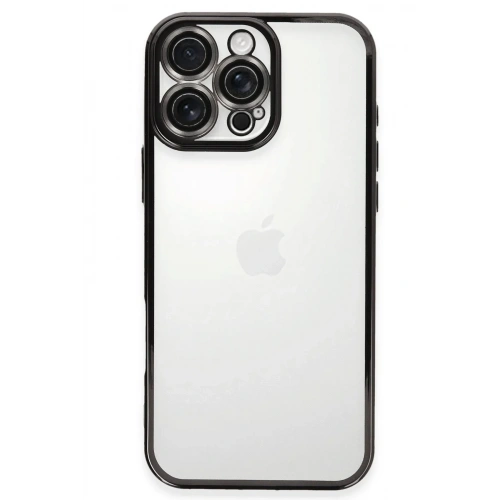 Mey İthalat®  iPhone 16 Pro Kılıf  Lensli Silikon - Siyah