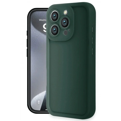 Mey İthalat®  iPhone 16 Pro Kılıf Viera Silikon - Koyu Yeşil