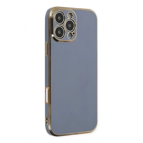 Mey İthalat®  iPhone 16 Pro Kılıf Volet Silikon - Mavi