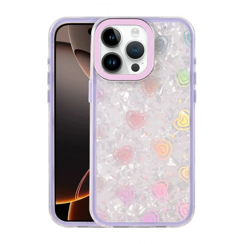 Mey İthalat®   iPhone 16 Pro Lumi Desenli Kapak - Mor