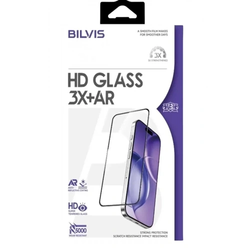 Mey İthalat®   iPhone 16 Pro Max Bilvis 3X AR HD Cam Ekran Koruyucu - Siyah