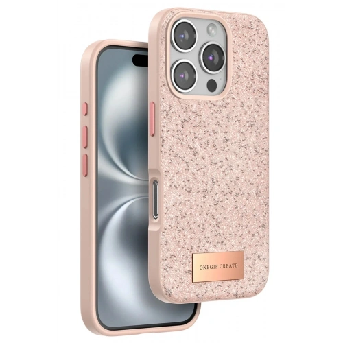 Mey İthalat®   iPhone 16 Pro Max Bright Simli Kapak - Pembe