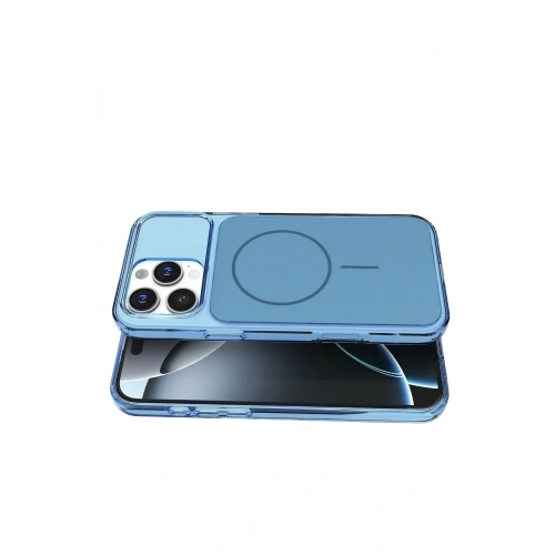 Mey İthalat®   iPhone 16 Pro Max Bruma Magsafe Kapak - Mavi