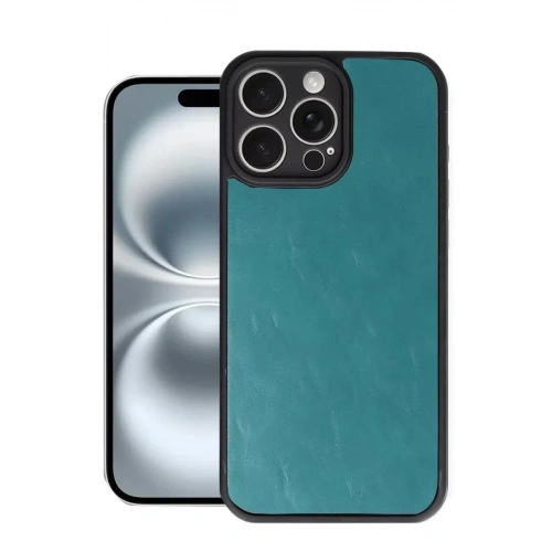 Mey İthalat®   iPhone 16 Pro Max Kılıf Aras Deri Kapak - Açık Yeşil
