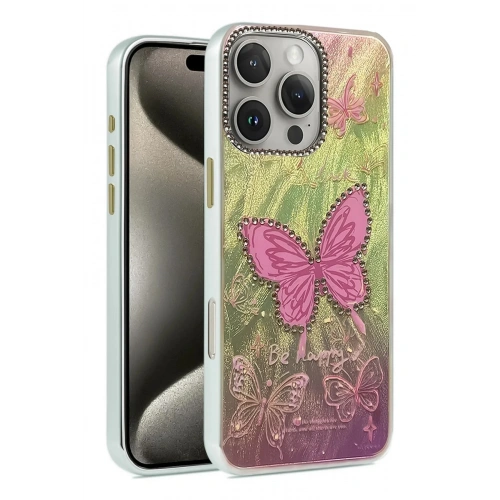 Mey İthalat®  iPhone 16 Pro Max Kılıf Blade Aynalı Desenli Kapak - Desen 5