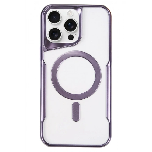 Mey İthalat®  iPhone 16 Pro Max Kılıf Boyi Magsafe Silikon Kapak - Derin Mor