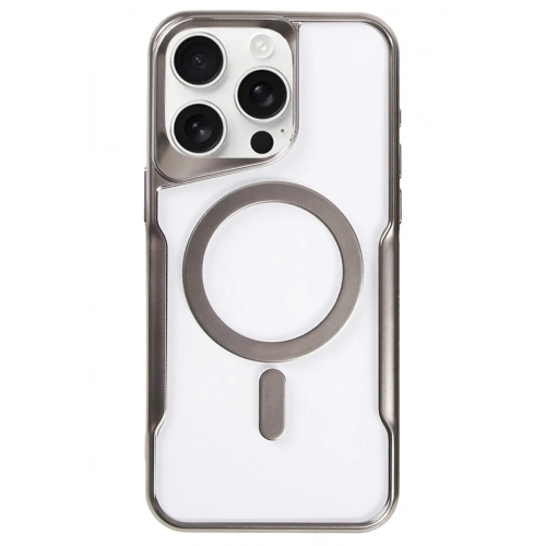 Mey İthalat®  iPhone 16 Pro Max Kılıf Boyi Magsafe Silikon Kapak - Titan Gri