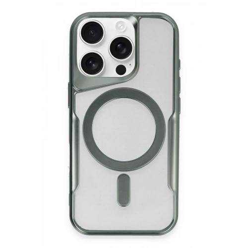 Mey İthalat®  iPhone 16 Pro Max Kılıf Boyi Magsafe Silikon Kapak - Yeşil