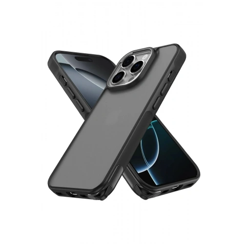 Mey İthalat®  iPhone 16 Pro Max Kılıf Elegant Kapak - Siyah