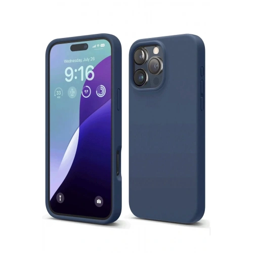 Mey İthalat®  iPhone 16 Pro Max Kılıf First Silikon - Lacivert