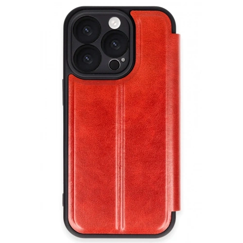 Mey İthalat®  iPhone 16 Pro Max Kılıf Flip Cover - Kırmızı