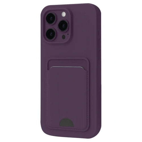 Mey İthalat®  iPhone 16 Pro Max Kılıf Kelvin Kartvizitli Silikon - Derin Mor