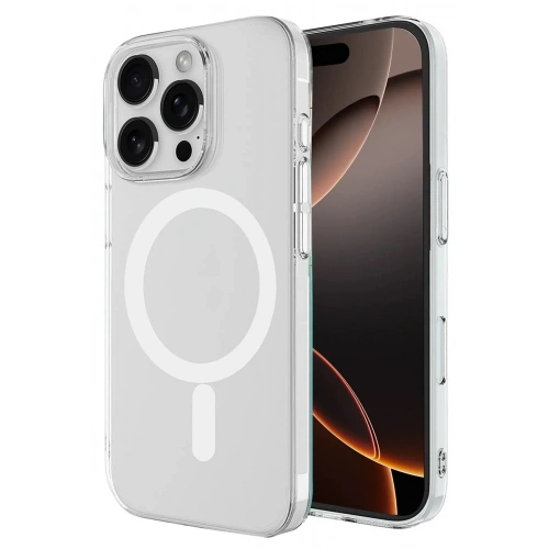 Mey İthalat®  iPhone 16 Pro Max Kılıf Magneticsafe Şeffaf Silikon - Şeffaf