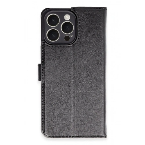 Mey İthalat®  iPhone 16 Pro Max Kılıf Trend S Plus Kapaklı Kılıf - Siyah