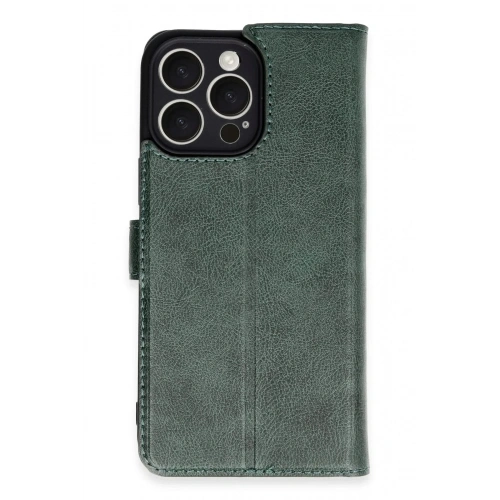 Mey İthalat®  iPhone 16 Pro Max Kılıf Trend S Plus Kapaklı Kılıf - Yeşil