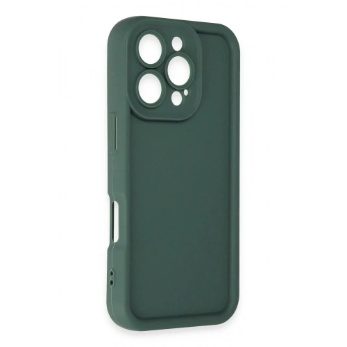 Mey İthalat®  iPhone 16 Pro Max Kılıf Viera Silikon - Koyu Yeşil