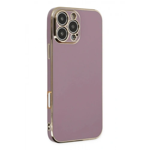 Mey İthalat®  iPhone 16 Pro Max Kılıf Volet Silikon - Mor