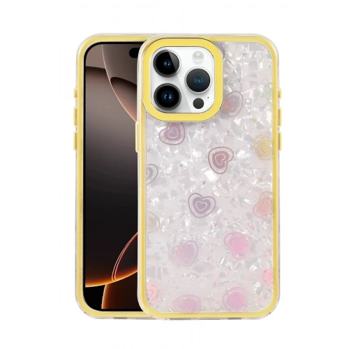 Mey İthalat®   iPhone 16 Pro Max Lumi Desenli Kapak - Sarı