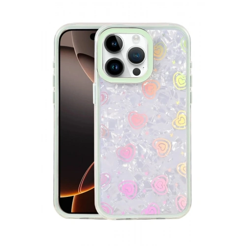 Mey İthalat®   iPhone 16 Pro Max Lumi Desenli Kapak - Yeşil