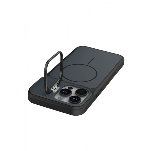 Mey İthalat®   iPhone 16 Pro Max Pale Magsafe Standlı Kapak - Siyah