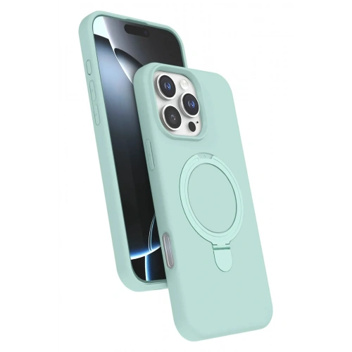 Mey İthalat®   iPhone 16 Pro Max Regal Magsafe Standlı Kapak - Su Yeşili
